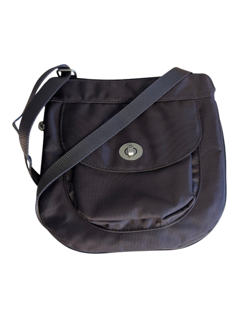 Baggallini Nylon Crossbody Bag, Gray w/ Turn-Lock Closure - NWOT!
